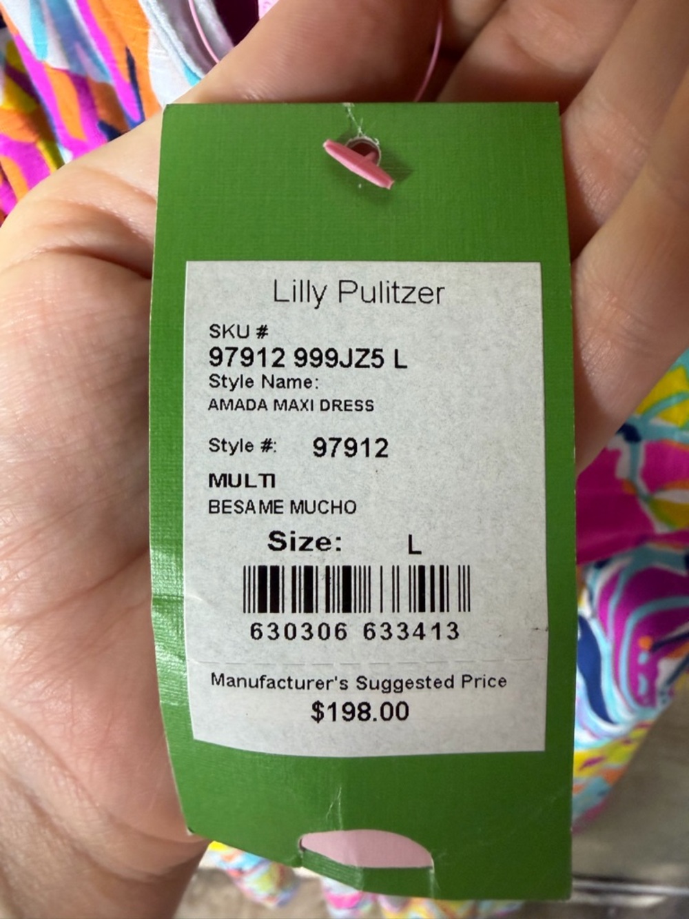 NEW Lilly Pulitzer Amanda Halter Maxi Dress in Besame Mucho Size Large - Picture 6 of 7